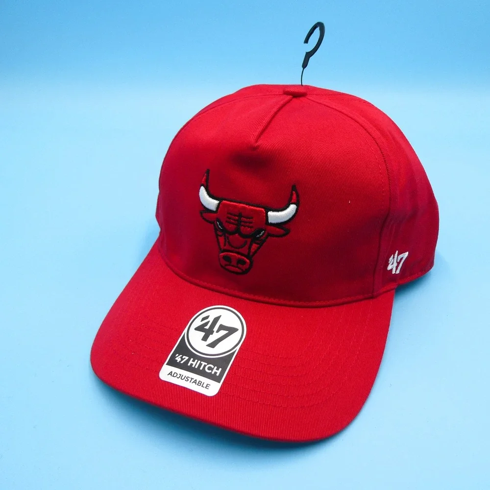 '47 Brand Cap Youth One‎ Size Hitch Chicago Bulls Red Snapback Hat NBA Cotton